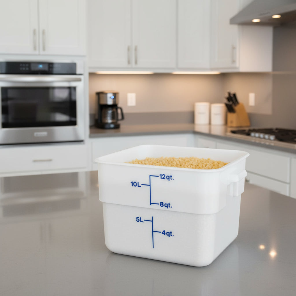 Cambro Polyethylene Square White Food Storage Container 12 Qt. 12SFSP148