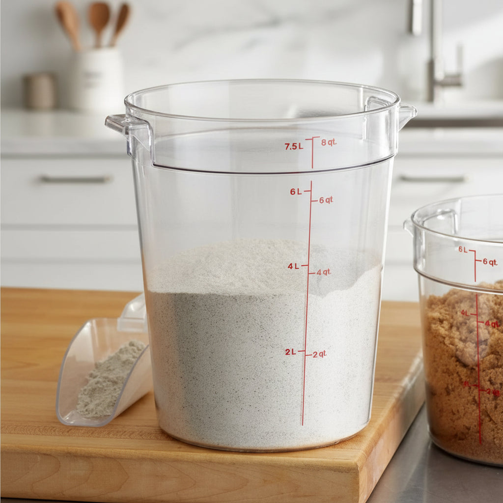 Cambro Polycarbonate Clear Round Food Storage Container 8 Qt. RFSCW8135