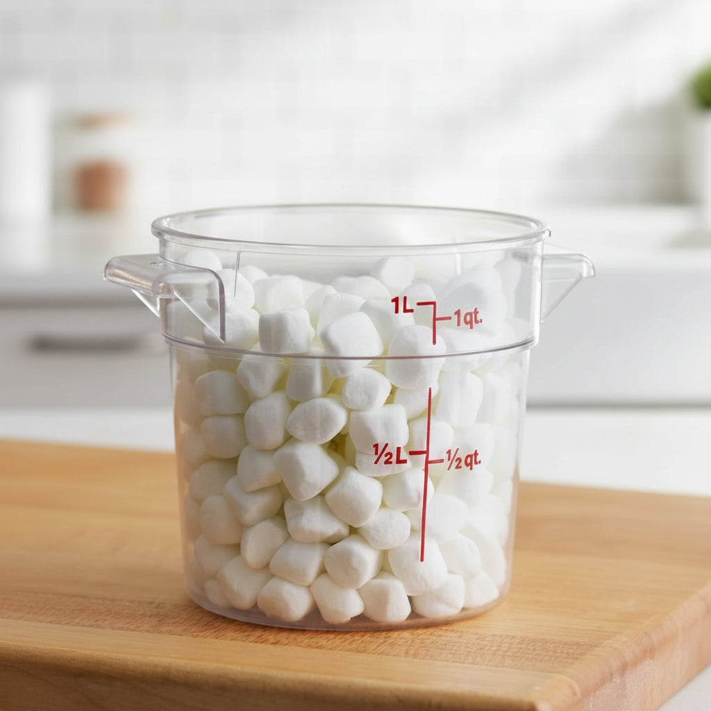 Camwear Polycarbonate Clear Round Food Storage Container 1 Qt. RFSCW1135