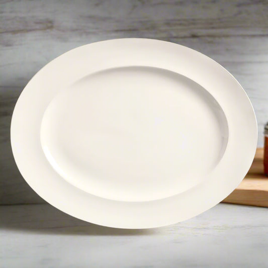 Libbey White Oval Porcelain Platter BW-1122 - 12/Case