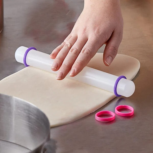 Ateco Plastic Rolling Pin w/ Rings 8.75” 7512