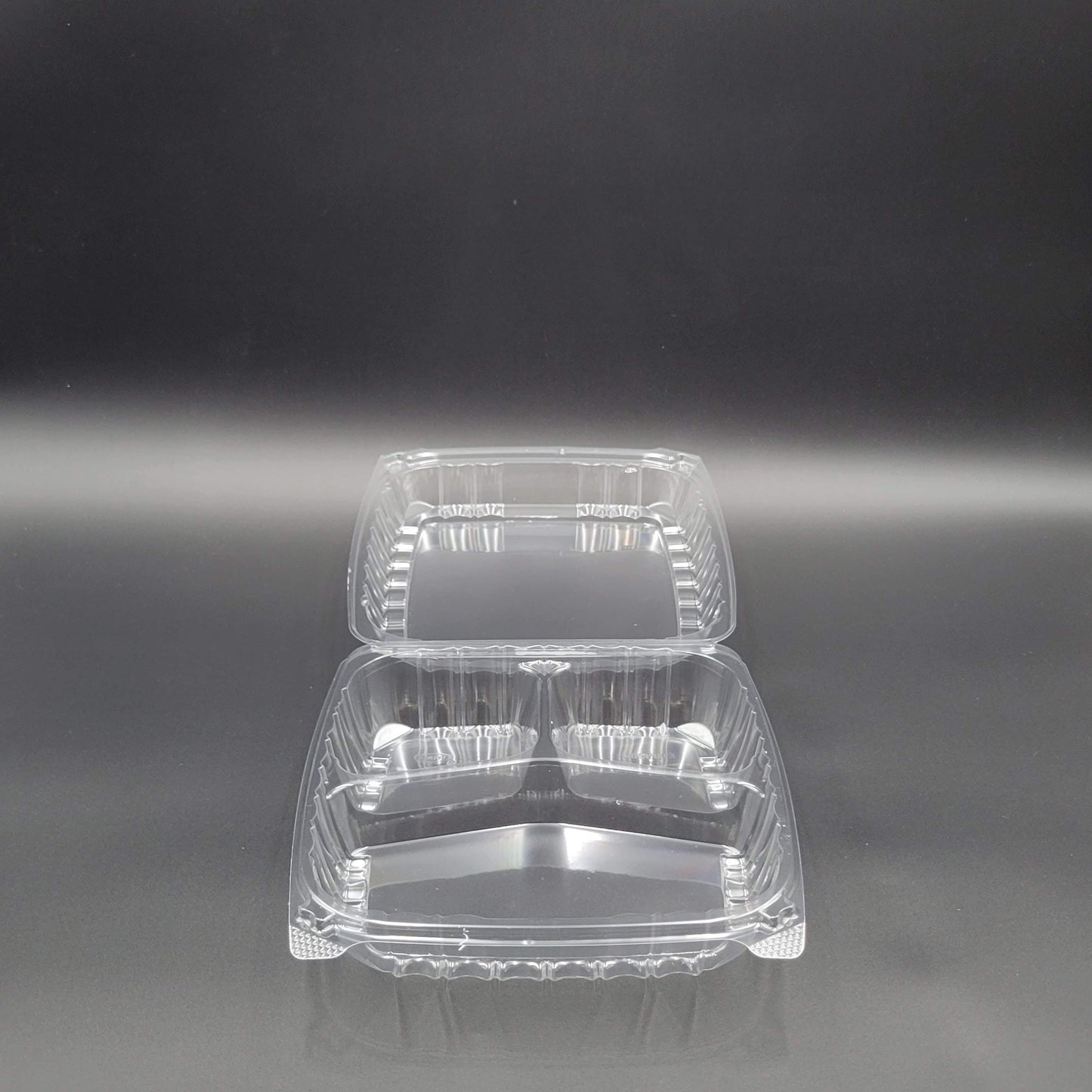 Dart Mfg. Clear Hinged 3 Compartment Container 9" x 9" C95PST3 - 100/Pack