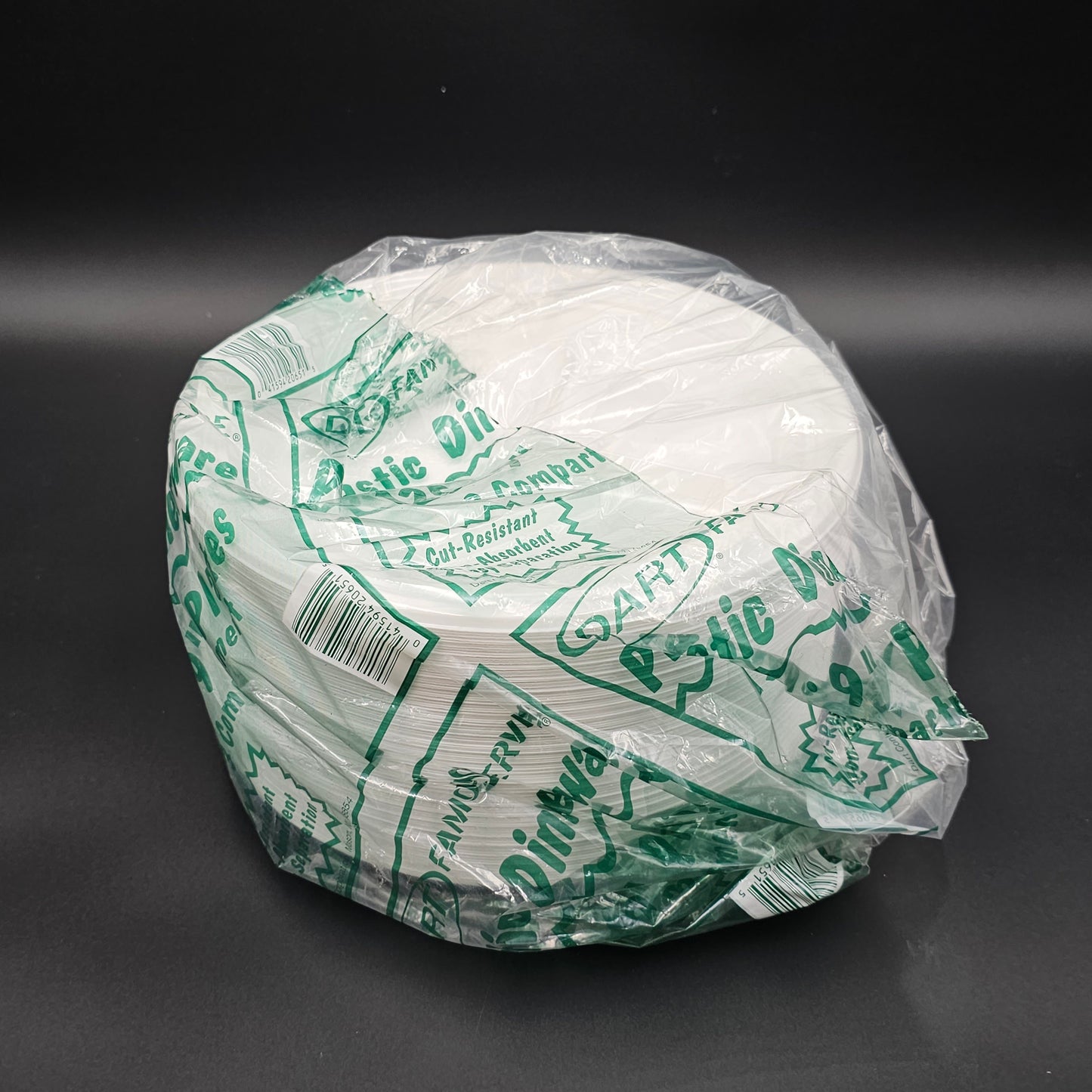 Plastic Plate White 3 Compartment 9" - 125/Pack