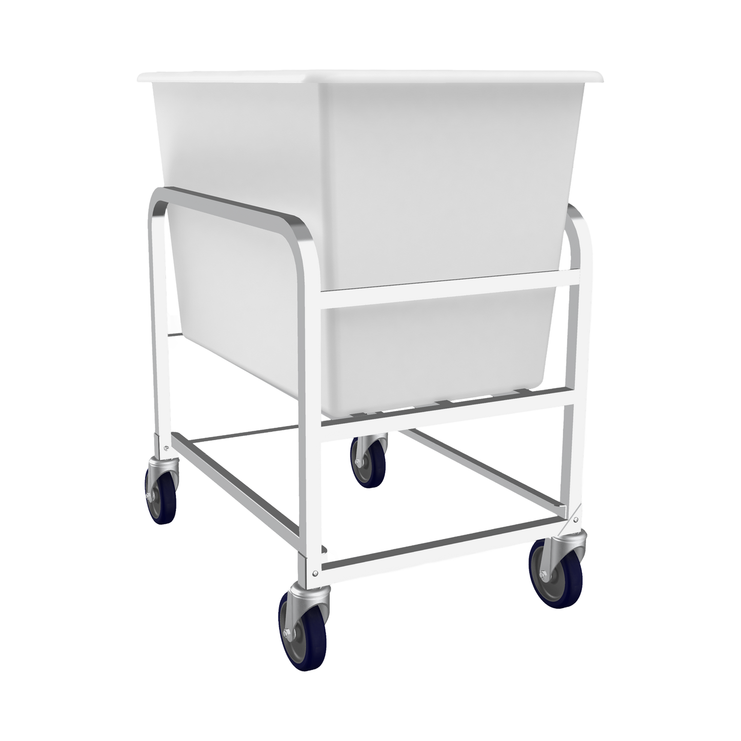 Winholt 30-6-A-WH 6 Bushel / 500 lb. Aluminum Bulk Goods Poly Tub Cart, 33" x 24"