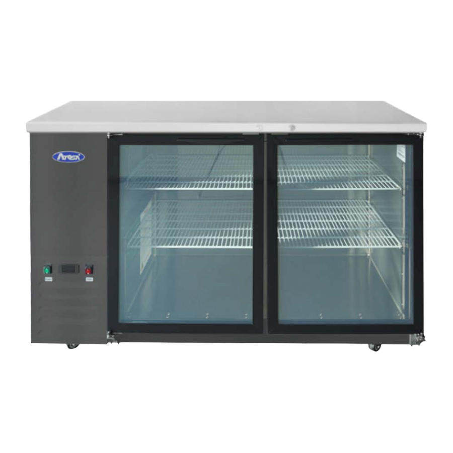 Atosa Two-Section Glass Door Refrigerated Back Bar Cooler Black 58"W