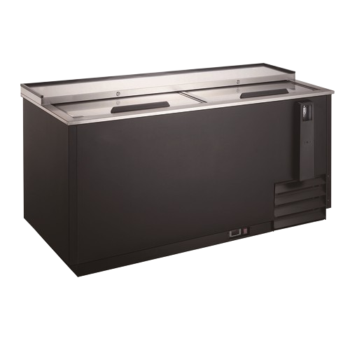 Falcon Black Powder Coated Horizontal Bottle Cooler 65" Wide