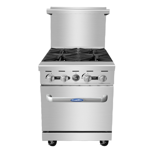 Atosa Stainless Four Burner Natural Gas Range 24"W