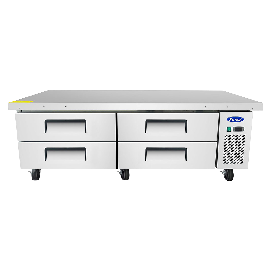 Atosa Two-Section Stainless Steel Refrigerated Chef Base With Extended Top 72"W