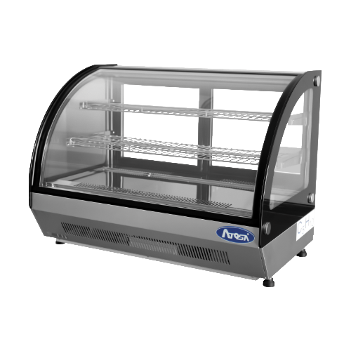 Atosa Refrigerated Countertop Curved Display Case Stainless Steel 35"W