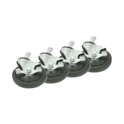 Falcon Rubber Caster 3" Diameter Full Swivel With Brake - 4 Casters/Set