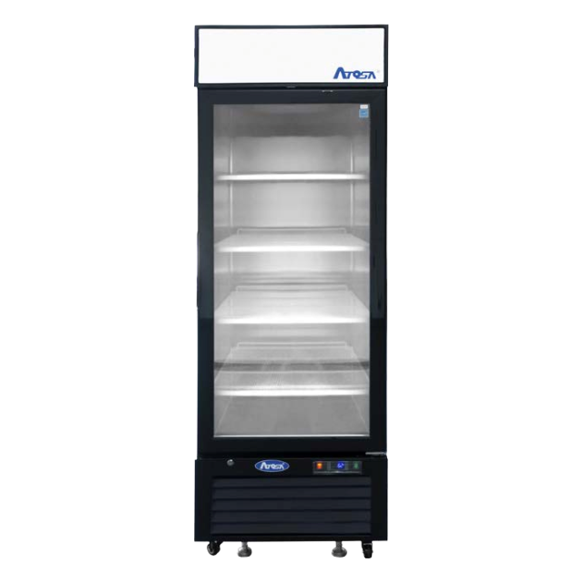 Atosa One-Section Bottom Mount Glass Door Refrigerator Black 27"W