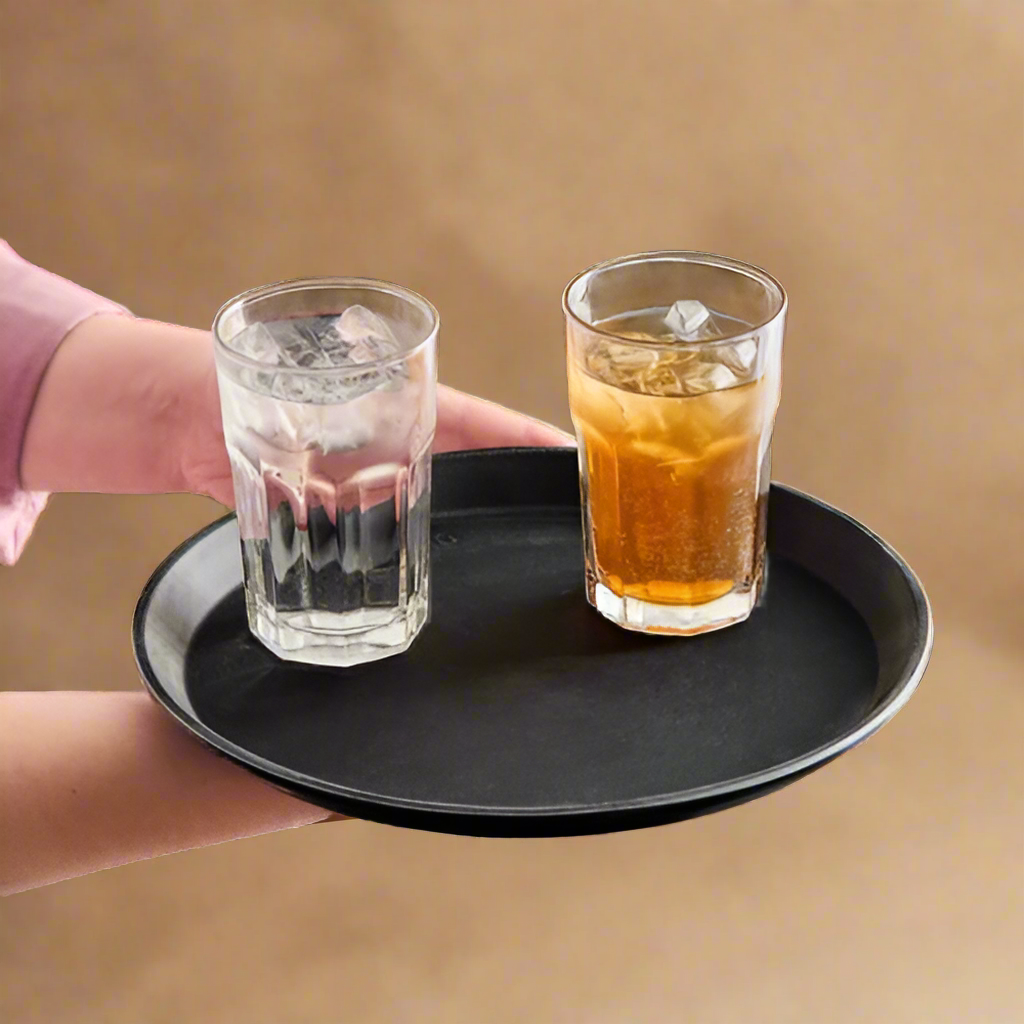 Cambro Camtread Black Satin Serving Tray Round 16" 1600CT110