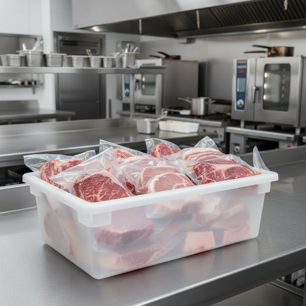 Cambro Camwear Food Storage Box White 18" x 26" x 9" D 18269P148