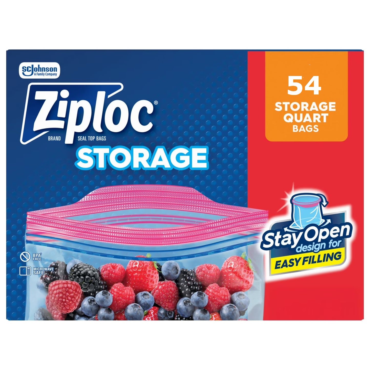Ziploc Storage Bag Quart Size - 54/Box