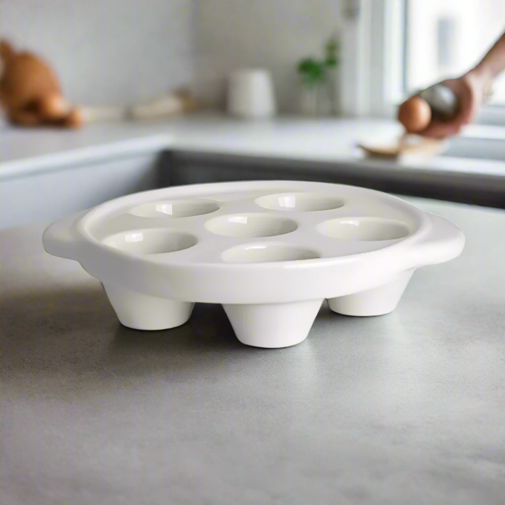 Steelite International Escargot Plate 6 Hole 6-3/4"x1 11660AWHA - 12/Case