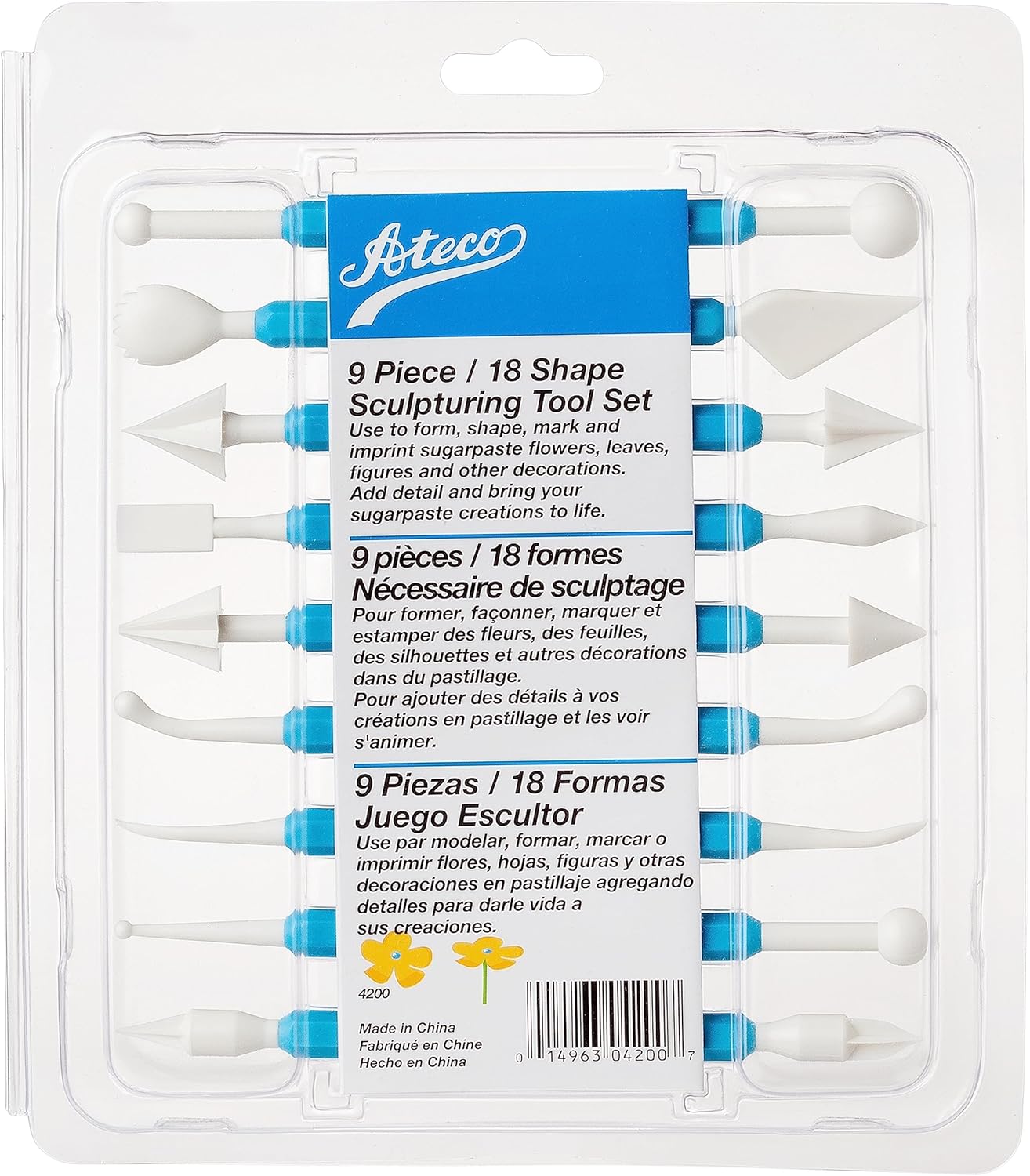 Ateco 9 Piece/18 Shape Sculpturing Tool Set 4200