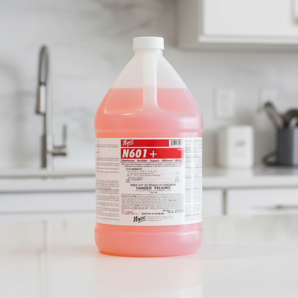 Nyco Products N601+ Neutral No Rinse Food Contact Sanitizer (Red) - 4/Case