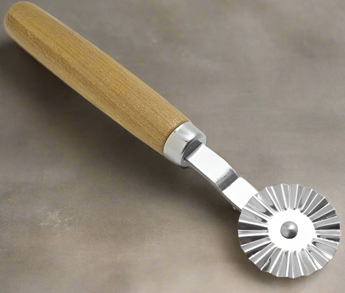 Ateco Fluted Pastry Wheel Stainless w/ Wood Handle 1.03" 1397