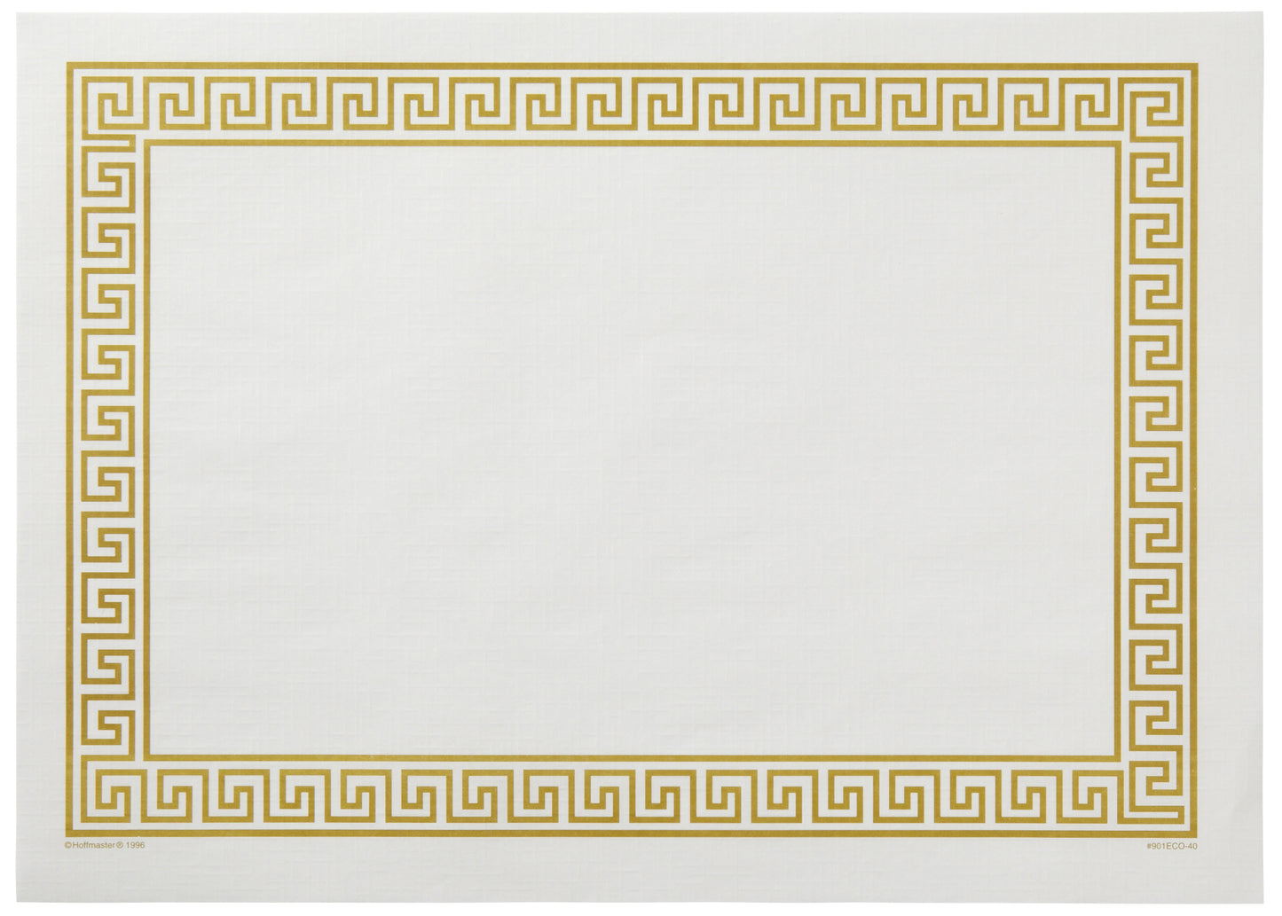 Placemat Paper Greek Key Gold 10" x 14" - 1000/Case