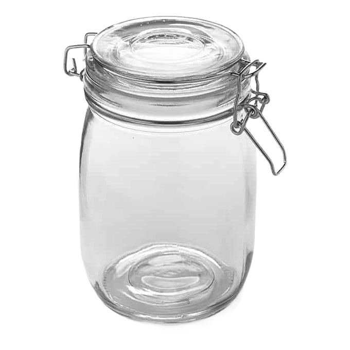 American Metalcraft HMJ6 Glass Mason Jar with Hinged Lid, 35 oz.