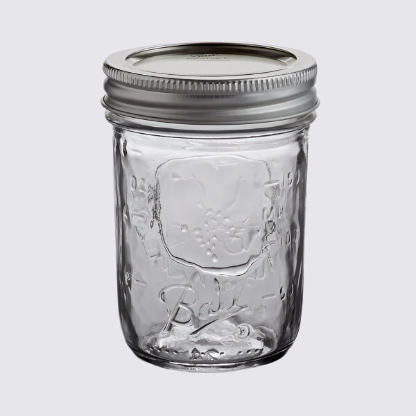 Ball Half-Pint Regular Mouth Glass Canning Jar with Silver Metal Lid 8 oz. 60000ZFP