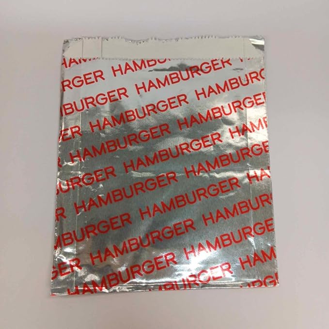 Foil Hamburger/Sandwich Bag Large "Hamburger" Printed 6" x 3/4" X 6-1/2" - 1000/Case