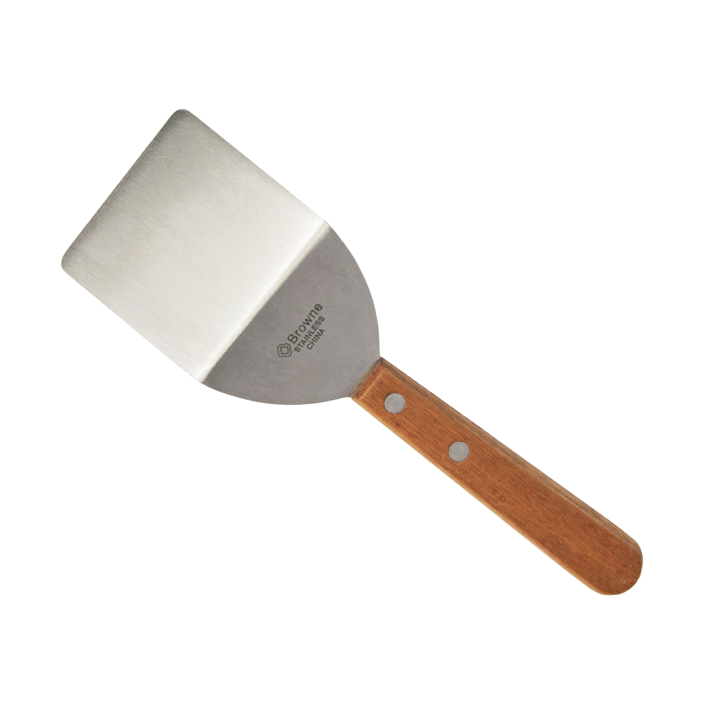 Browne 574304 Wood Handle Stainless Steel Turner, 3.5" x 2"