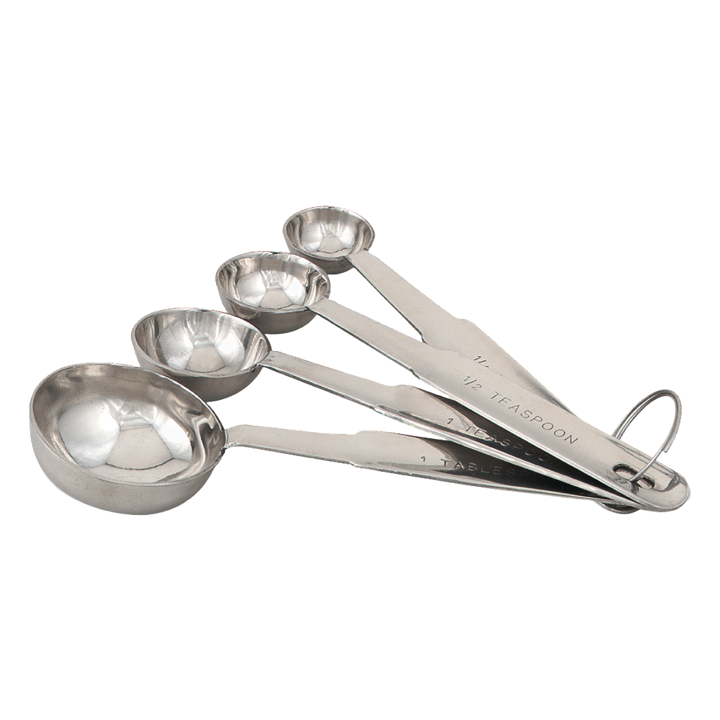 Browne 2316EH Stainless Steel Measuring Spoon Set, 4-Piece