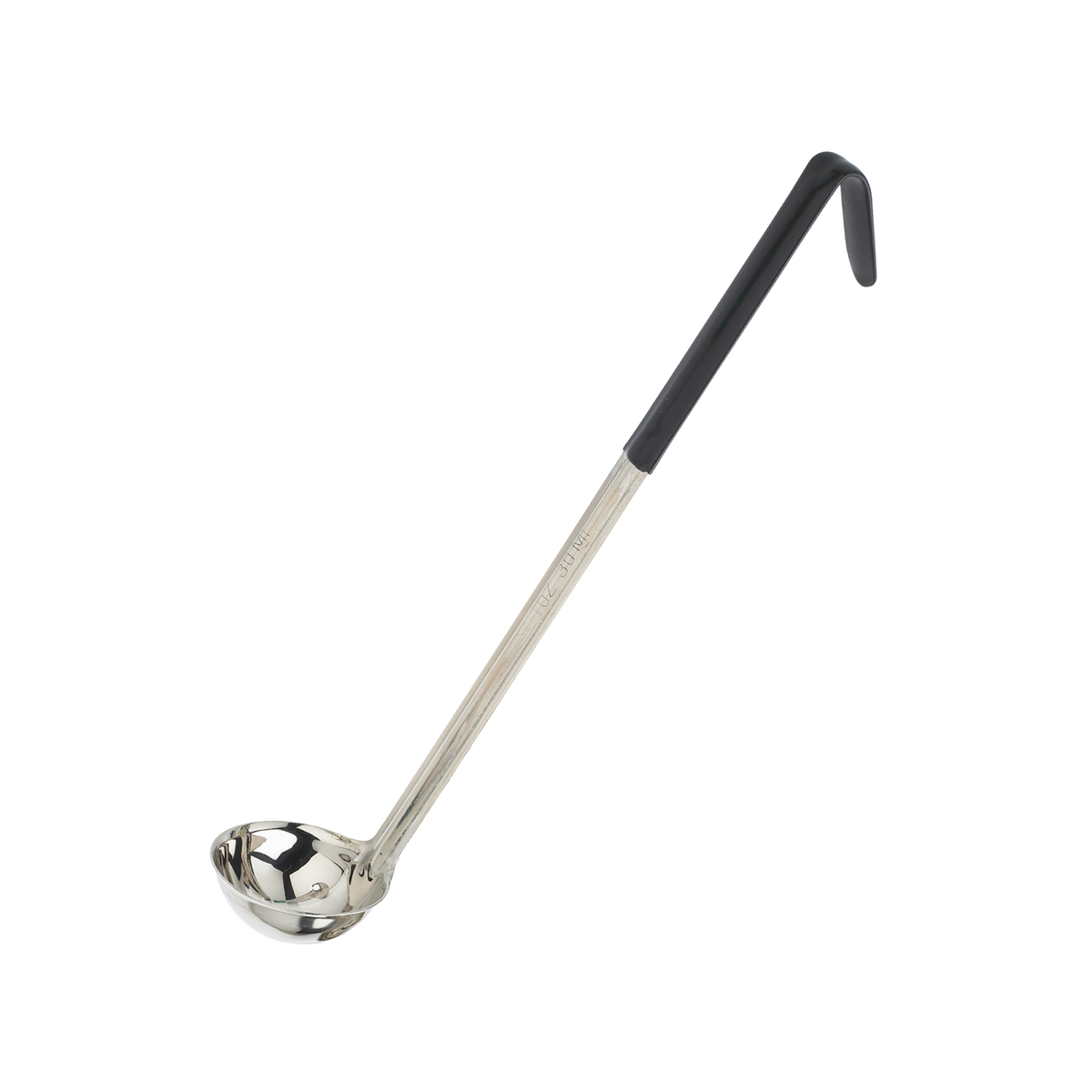 Browne 9941BLK One-Piece Stainless Steel Ladle with Black Handle 11", 1 oz