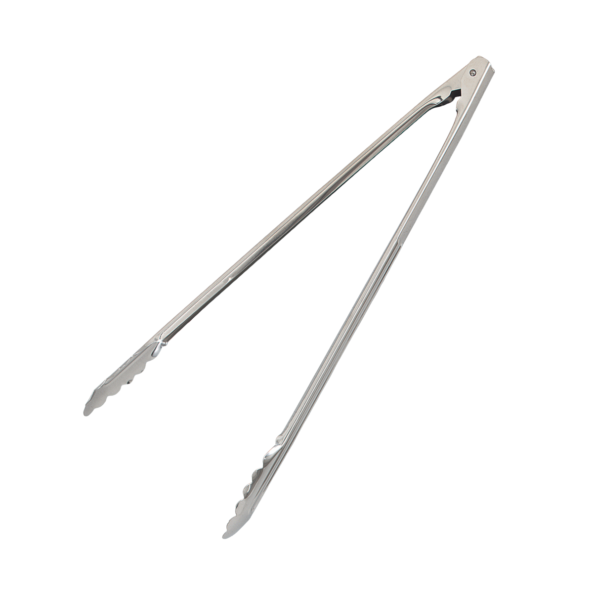 Browne 4513 Stainless Steel Coil Spring Scalloped Utility Tongs, 16"