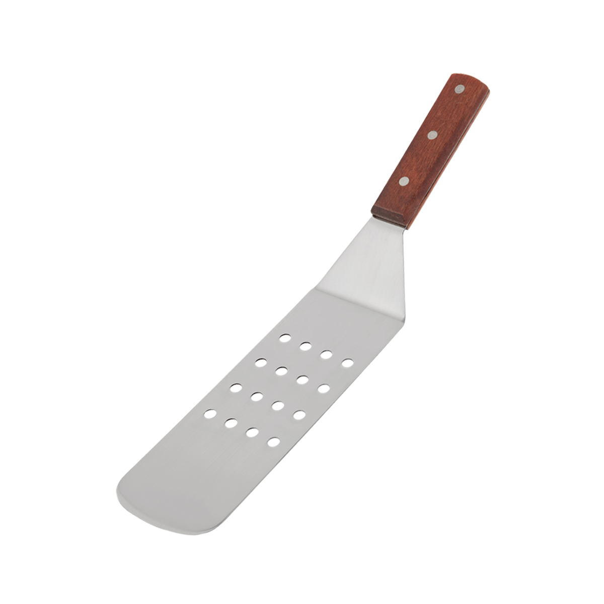 Browne 574314P Stainless Steel Perforated Turner with Wood Handle, 8" x 3"