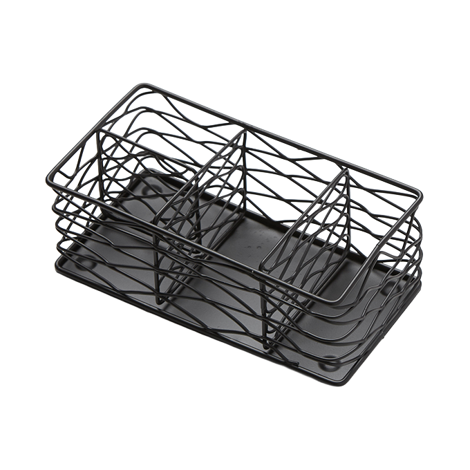 American Metalcraft BNCB84 8.5" x 4.38" Birdnest Black Wire Coffee Caddy
