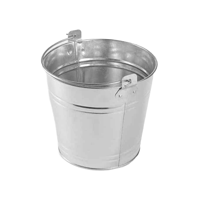 American Metalcraft PTUB87 148 oz. Round Galvanized Tin Pail with Wire Handle