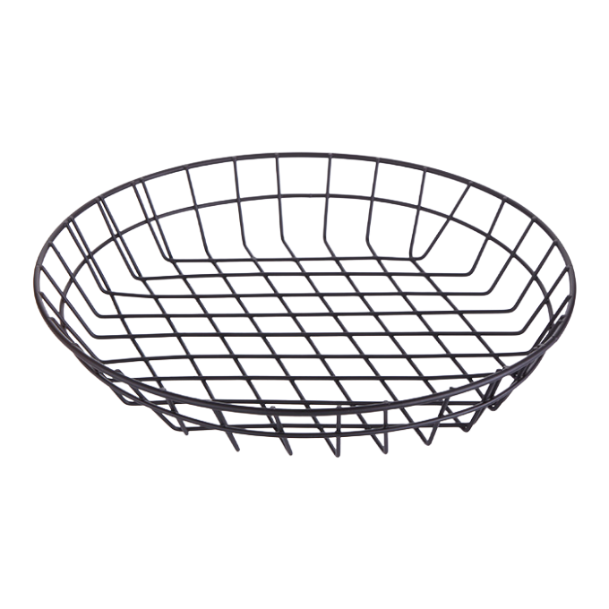 American Metalcraft WIB120 12" Round Wire Basket - Black