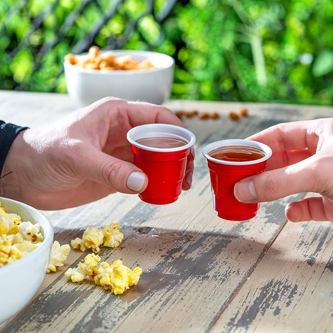 Plastic Shot Cup 2 oz. Red - 50/Pack