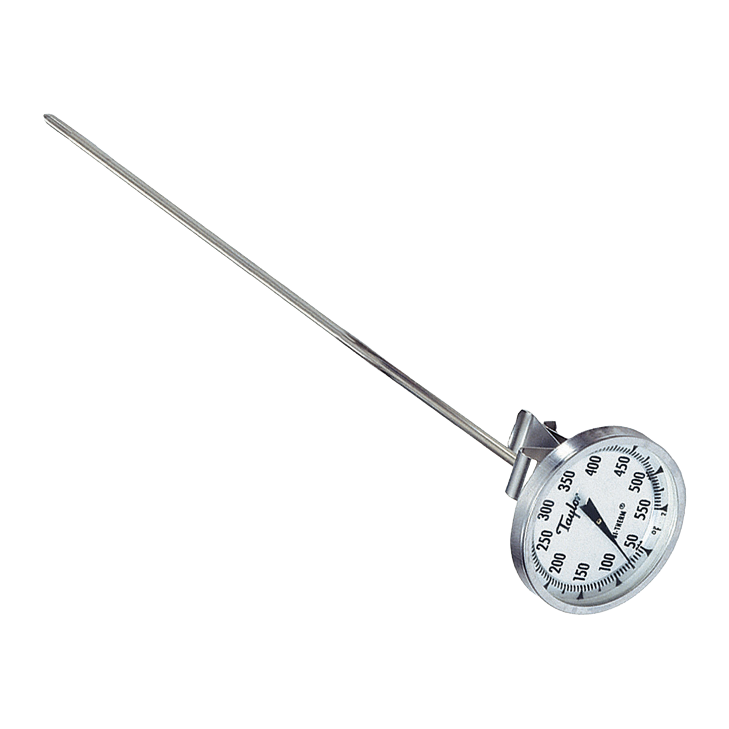 Taylor 6084J8 2" BiTherm Candy & Deep Fry Thermometer with 8" Stem, 50°F to 550°F