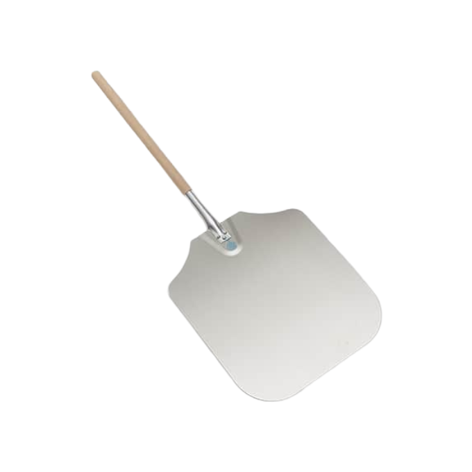 American Metalcraft 4016 16" x 18" Aluminum Pizza Peel with Wood Handle, 39.5"L