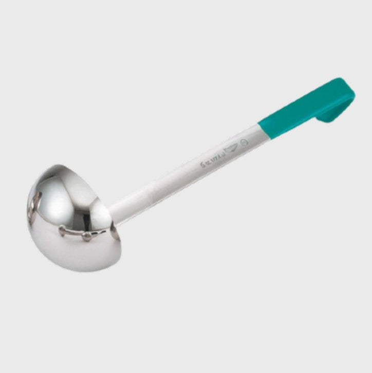 Vollrath Stainless Steel Heavy Duty Ladle With Teal Kool-Touch Handle 6 oz. 4980655