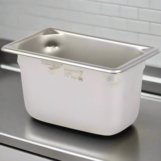 Super Pan V Steam Table Pan 1/9 Size 4" Deep Stainless Steel 30942