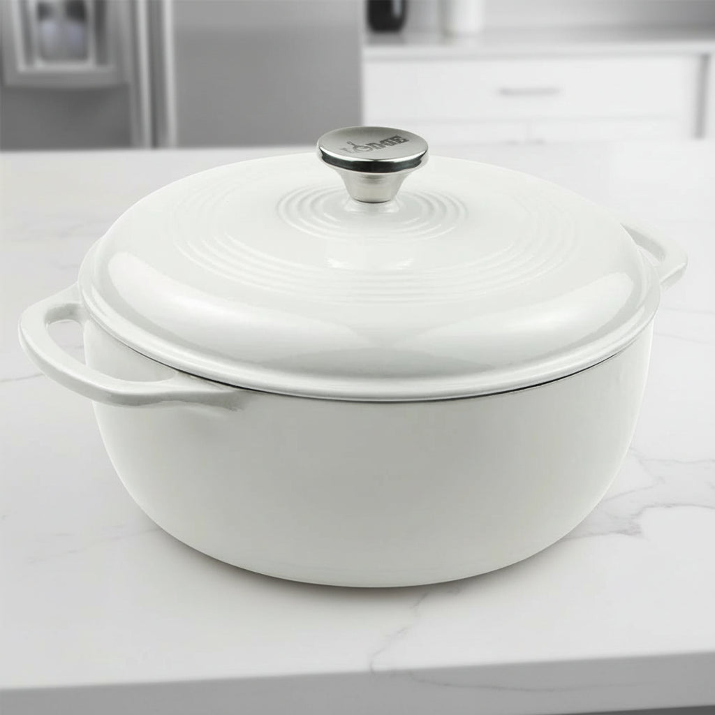 Lodge Cast Iron Dutch Oven White 6 Qt. EC6D13
