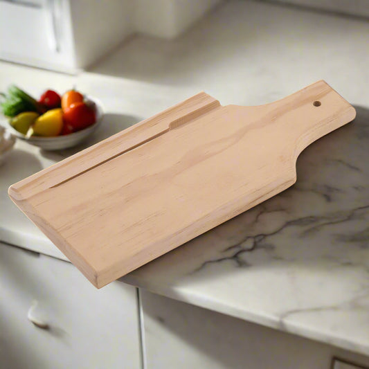 Winco Bread/Cheese Board with Handle Rectangular Wood 12" x 5" x 3/4"H