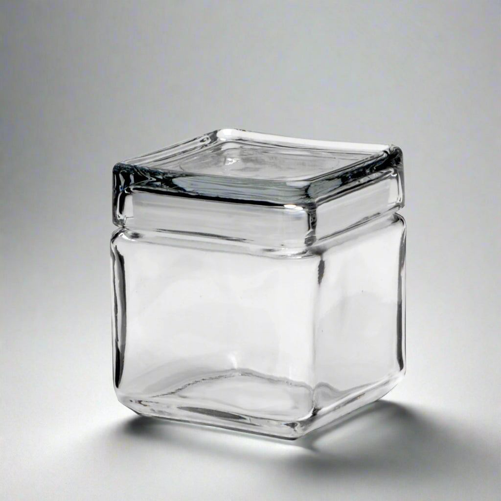 Anchor Hocking Stackable Square Jar with Glass Cover 1 Qt. 85587R