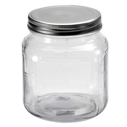 Anchor Hocking Cracker Jar with Brushed Metal Cover 2 Qt. (1900 ml.) 85787AHG17