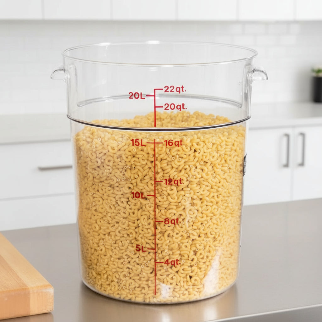 Cambro Polyethylene Clear Round Food Storage Container 22 Qt. RFSCW22135