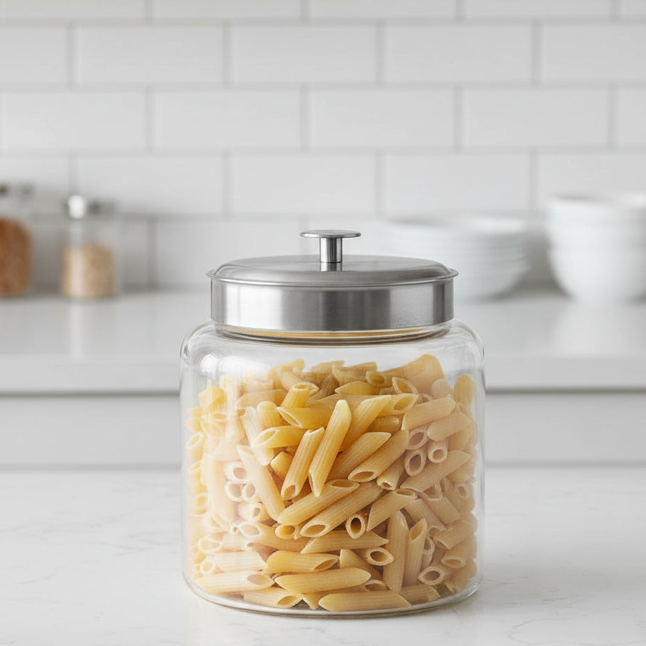 Anchor Hocking Montana Jar with Silver Cover 64 oz. (1900 ml.) 95540AHG17