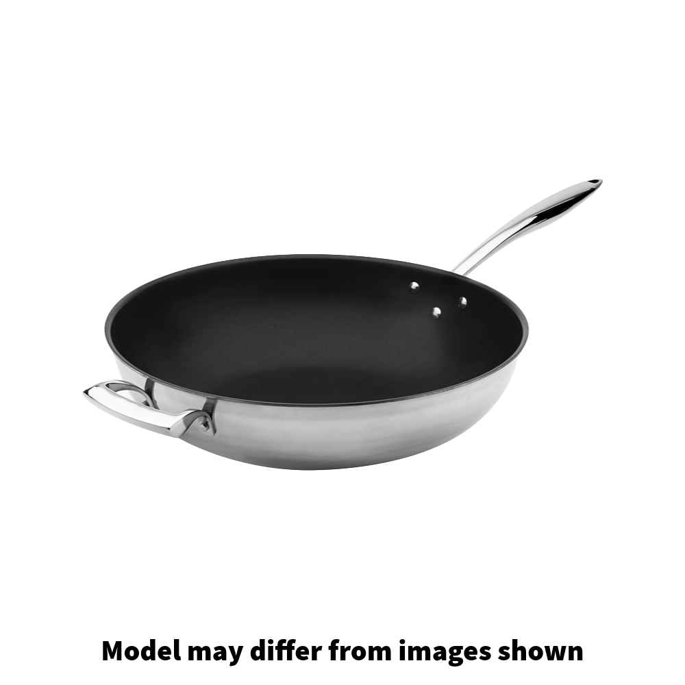 Browne 5724104 Thermalloy Tri-Ply Stainless Steel Non-Stick Wok 14" Dia., 9 qt