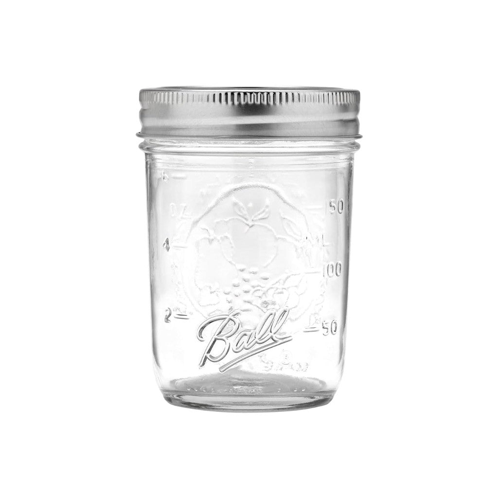 Ball Half-Pint Regular Mouth Glass Canning Jar with Silver Metal Lid 8 oz. 60000ZFP