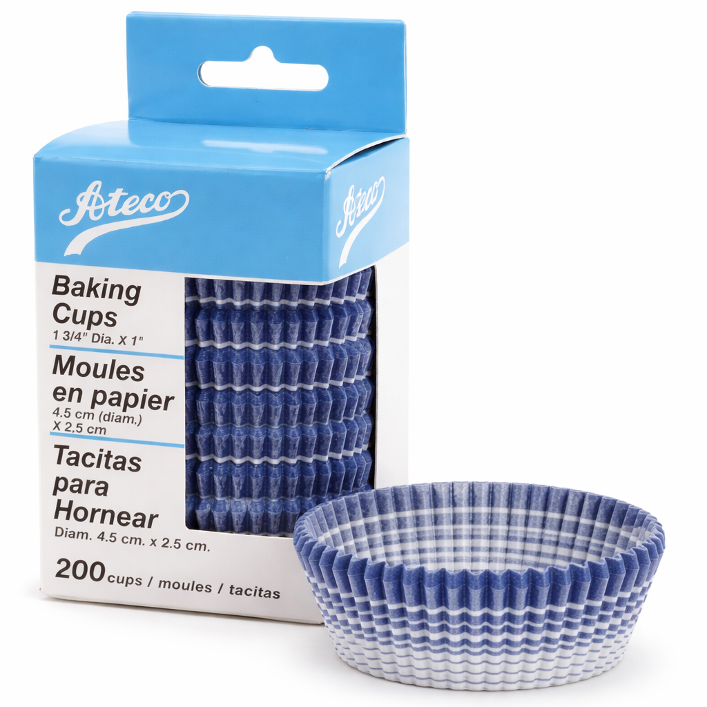 Ateco Blue Stripe Baking Cups 1" x 3/4" 6408 - 200/Pack
