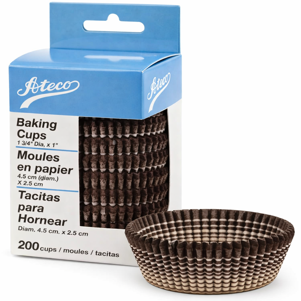 Ateco Gold Stripe Baking Cups 1" x 3/4" 6409 - 200/Pack