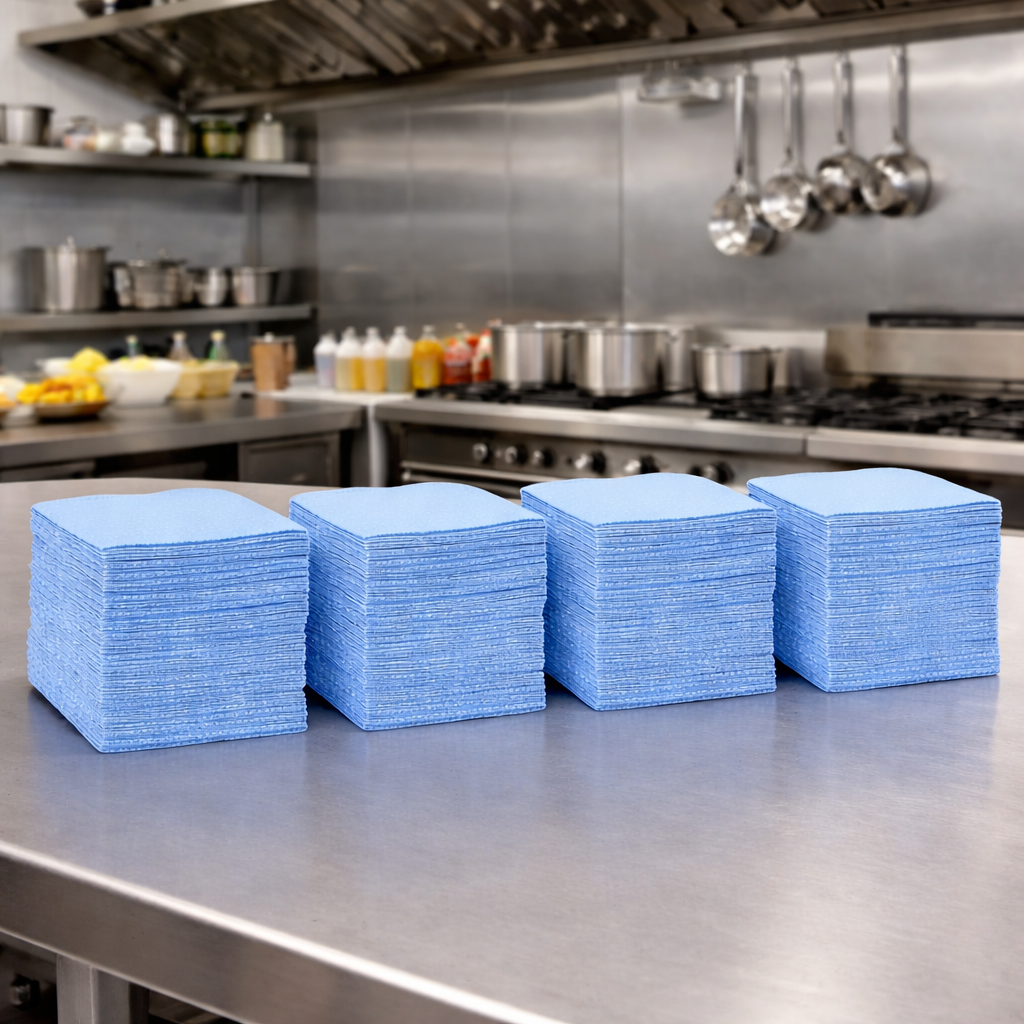 Blue Antimicrobial Foodservice Towel 13.5" X 20" - 150/Case